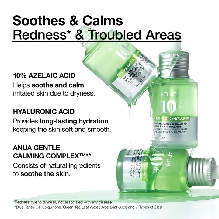 Anua – Azelaic Acid 10 Hyaluron Redness Soothing Serum